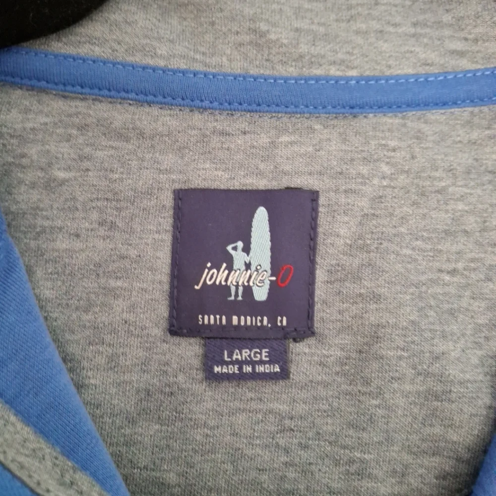 Johnnie-O Mens Large‎ Blue Quarter Zip Pullover Sweater